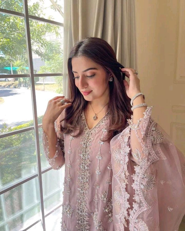 Heavy Soft Net Pakistani Style Sharara Suit - L
