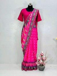 Real Mirror + Handwork Saree (Full Stiched Choli)