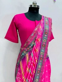 Real Mirror + Handwork Saree (Full Stiched Choli)