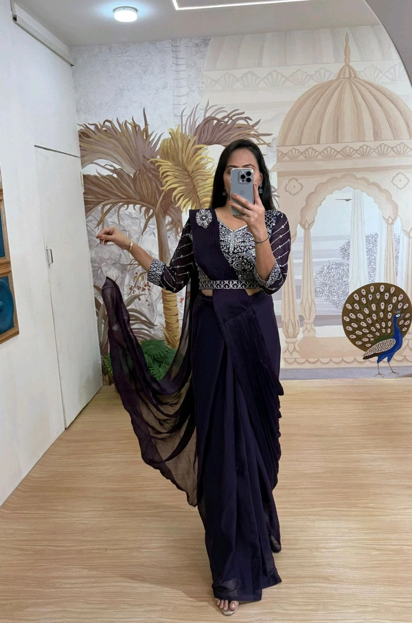 Ready To Wear Saree With Belt