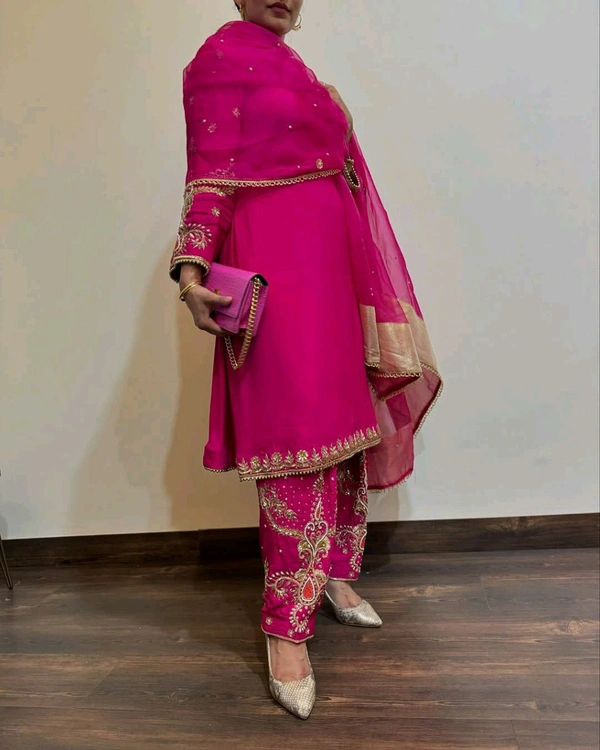 Partywear 3 Pc Heavy Plazzo Suit - L