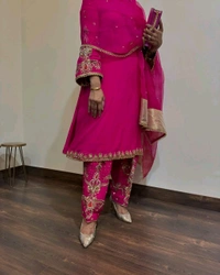 Partywear 3 Pc Heavy Plazzo Suit - L