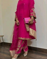 Partywear 3 Pc Heavy Plazzo Suit - XL