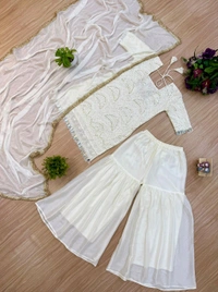 Designer Embroidery Work Gharara Suit - M