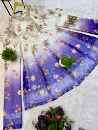 Trending Shaded Color Heavy Anarkali Suit - Purple, M