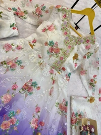 Trending Shaded Color Heavy Anarkali Suit - Purple, M