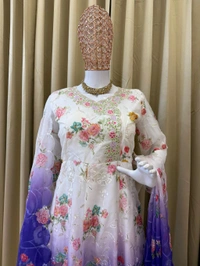 Trending Shaded Color Heavy Anarkali Suit - Purple, XXL