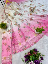 Trending Shaded Color Heavy Anarkali Suit - Pink, M