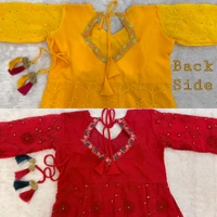 Festival Special Anarkali Gown With Pent & Dupatta Set - Red, M