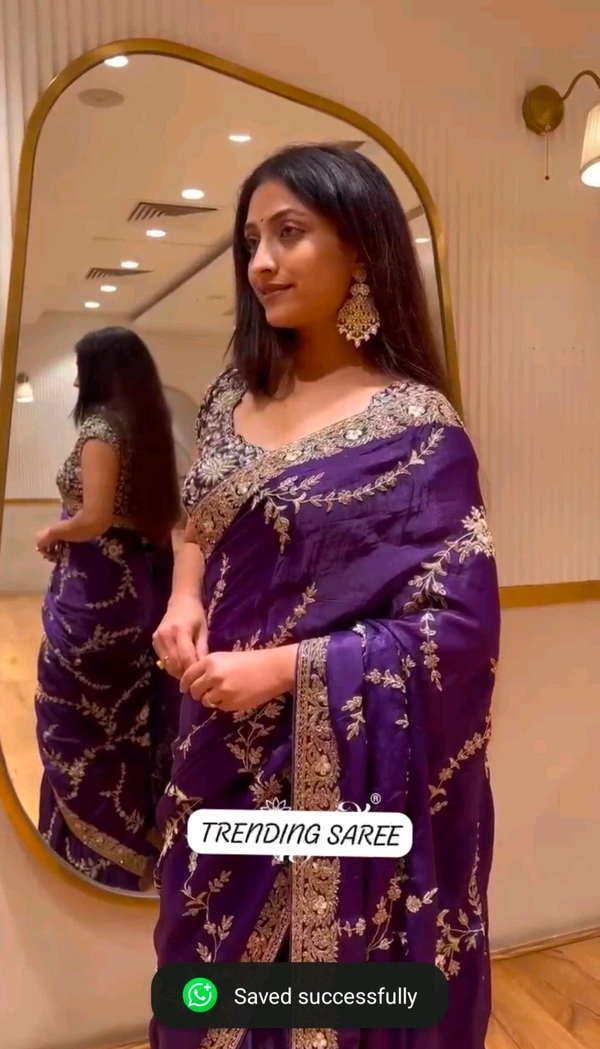 Designer Fully Sequence Work Space Silk Saree With Blouse Piece