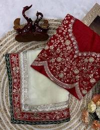 Dual Sequence coding Work Space Silk Saree With Blouse Piece