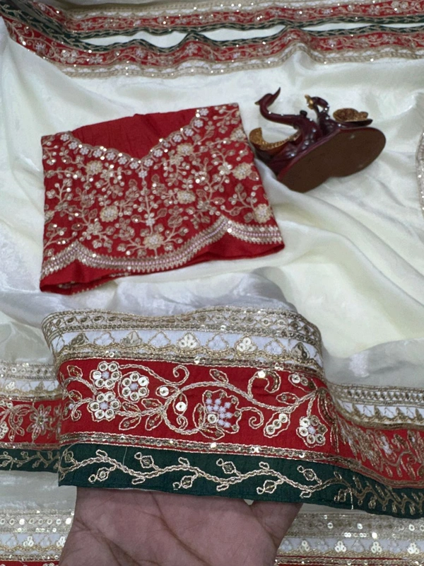 Dual Sequence coding Work Space Silk Saree With Blouse Piece