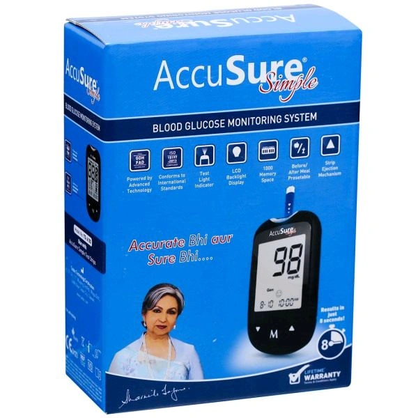 AccuSure Accusure Simple Diabetes Machine with 25 strips free