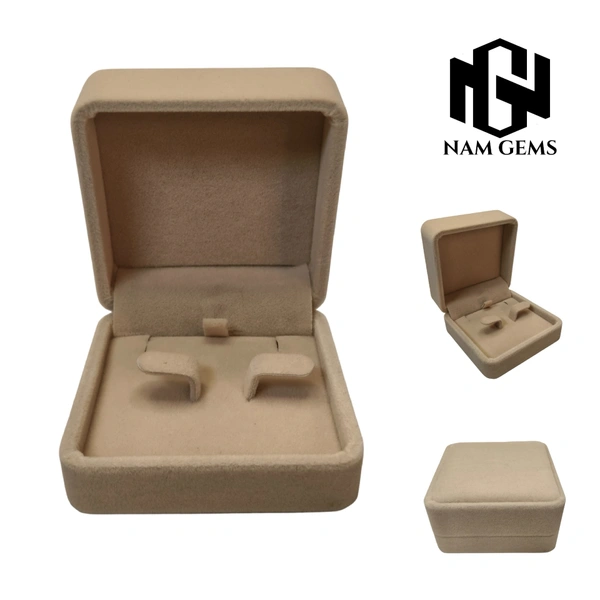 Velvet Earring Box Premium Jewellery Storage Case - Pack Of 3 - Beige
