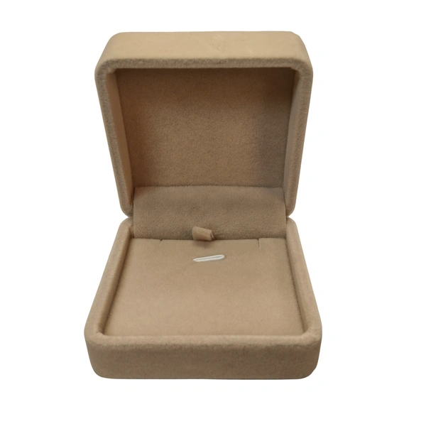 Velvet Pendant Box Premium Jewellery Storage Case - Pack Of 3 - Beige