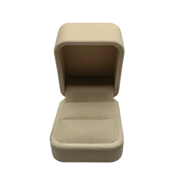 Velvet Ring Box Premium Jewellery Storage Case - Pack Of 3 - Beige