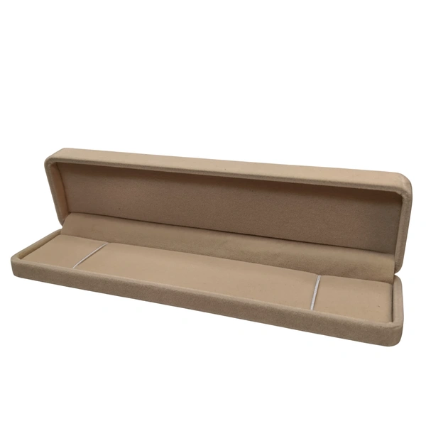 Velvet Chain Box Premium Jewellery Storage Case - Beige