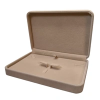 Velvet Small Necklace Set Box Premium Jewellery Storage Case - Beige
