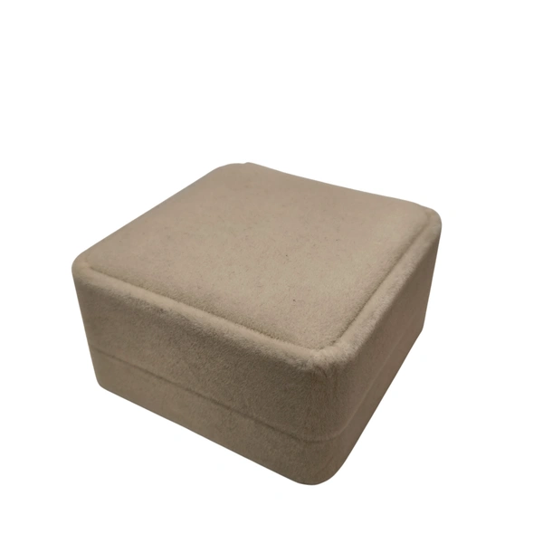 Velvet Pendant Box Premium Jewellery Storage Case - Pack Of 3 - Beige