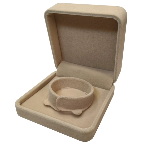 Velvet Bangle Box Premium Jewellery Storage Case - Beige