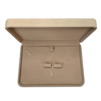 Velvet Small Necklace Set Box Premium Jewellery Storage Case - Beige