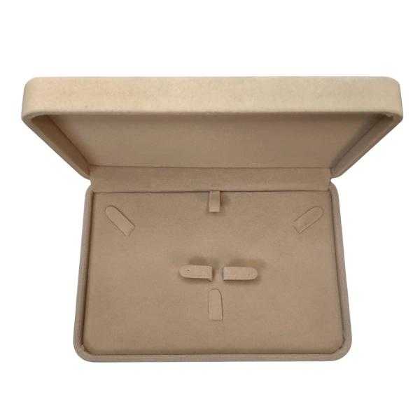 Velvet Small Necklace Set Box Premium Jewellery Storage Case - Beige
