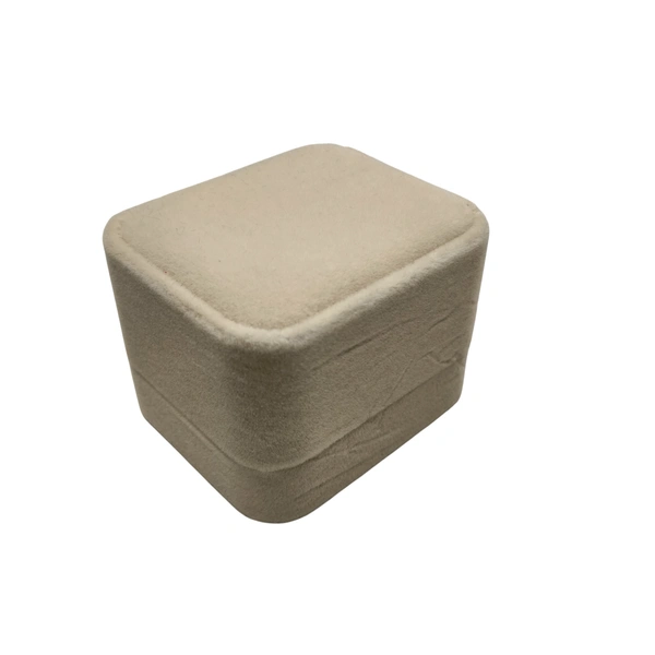 Velvet Ring Box Premium Jewellery Storage Case - Beige