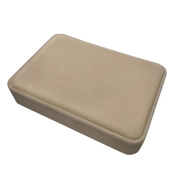 Velvet Small Necklace Set Box Premium Jewellery Storage Case - Beige