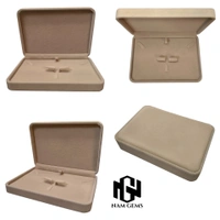 Velvet Small Necklace Set Box Premium Jewellery Storage Case - Beige