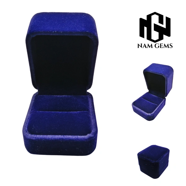 Velvet Ring Box Premium Jewellery Storage Case - Blue