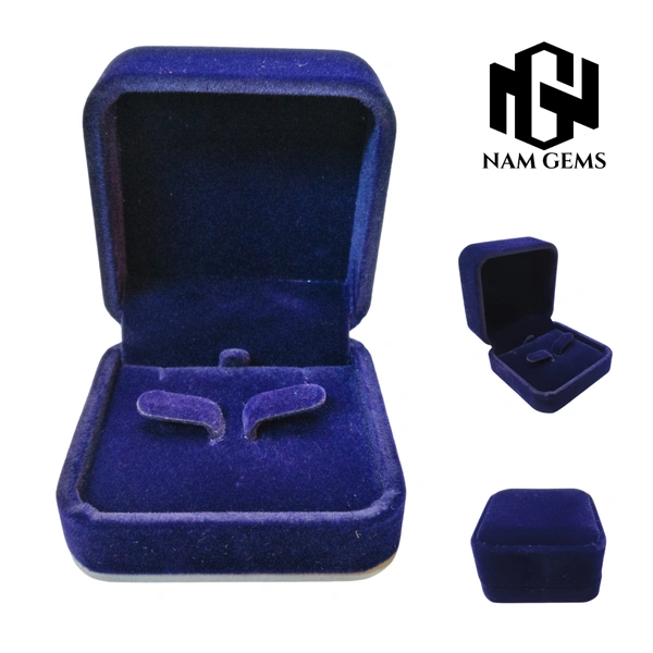 Velvet Earring Box Premium Jewellery Storage Case - Blue