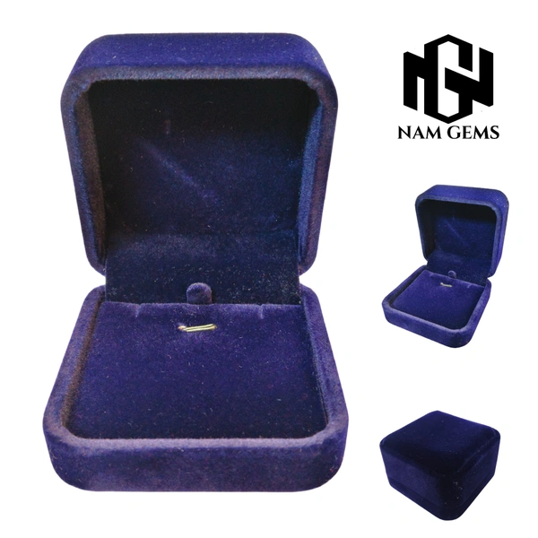 Velvet Pendant Box Premium Jewellery Storage Case - Pack Of 3 - Blue