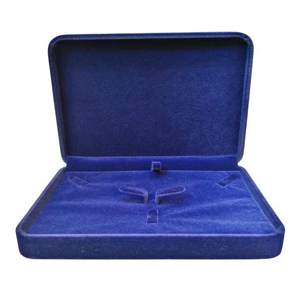 Velvet Small Necklace Set Box Premium Jewellery Storage Case - Blue
