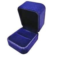 Velvet Ring Box Premium Jewellery Storage Case - Blue