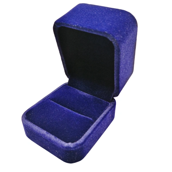 Velvet Ring Box Premium Jewellery Storage Case - Blue