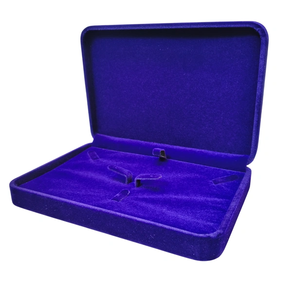 Velvet Small Necklace Set Box Premium Jewellery Storage Case - Blue