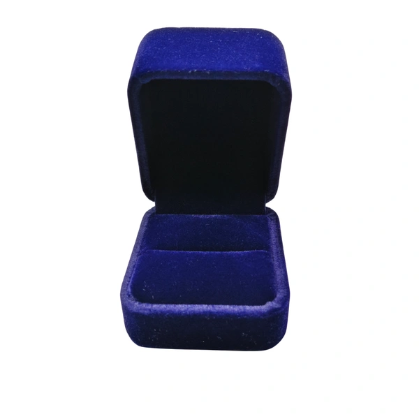 Velvet Ring Box Premium Jewellery Storage Case - Blue