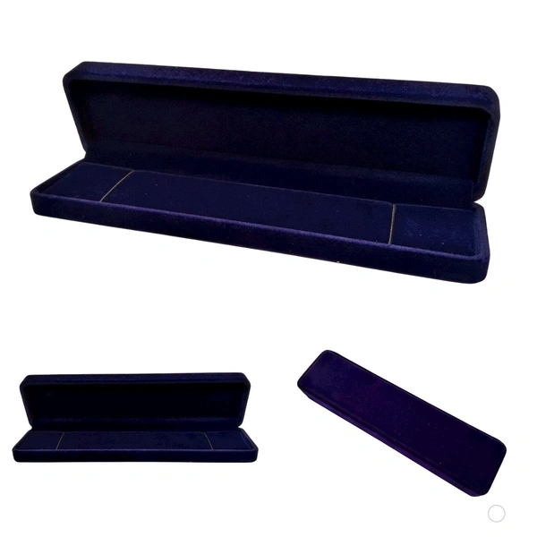 Velvet Chain Box Premium Jewellery Storage Case - Blue
