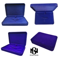 Velvet Small Necklace Set Box Premium Jewellery Storage Case - Blue