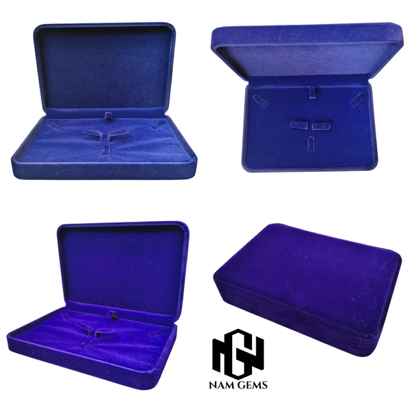 Velvet Small Necklace Set Box Premium Jewellery Storage Case - Blue