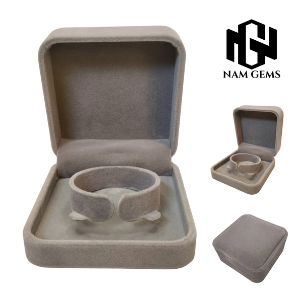 Velvet Bangle Box Premium Jewellery Storage Case - Grey