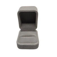 Velvet Ring Box Premium Jewellery Storage Case - Pack Of 3 - Grey