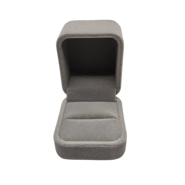 Velvet Ring Box Premium Jewellery Storage Case - Pack Of 3 - Grey