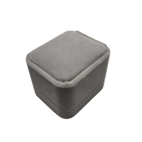 Velvet Ring Box Premium Jewellery Storage Case - Grey