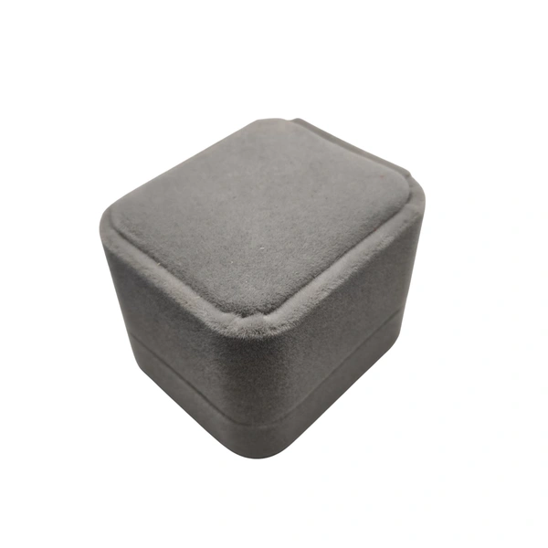 Velvet Ring Box Premium Jewellery Storage Case - Grey