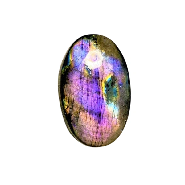 Natural Labradorite Oval - Polished Palm Stone - Healing Crystals - Certified Natural Labradorite Gemstone - Oval, 69 Carat