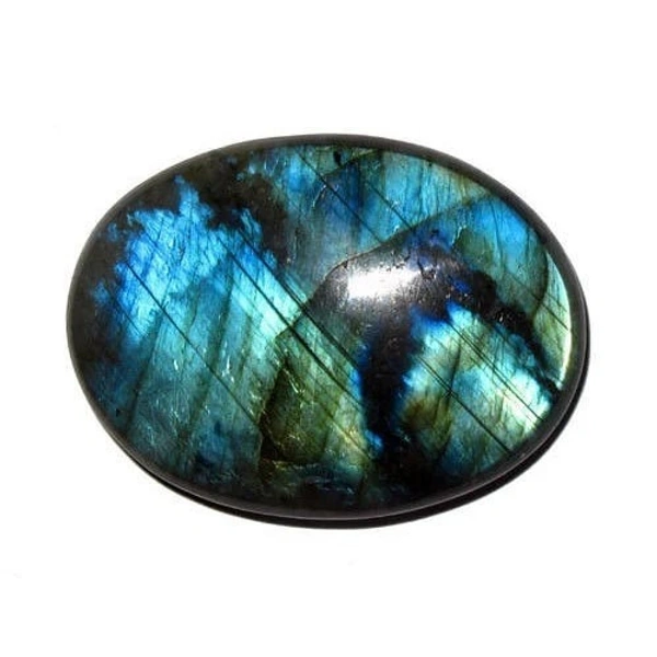 Natural Labradorite Oval - Polished Palm Stone - Healing Crystals - Certified Natural Labradorite Gemstone - Oval, 69 Carat