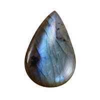 Natural Labradorite Pear - Polished Palm Stone - Healing Crystals - Certified Natural Labradorite Gemstone - Pear, 48 Carat