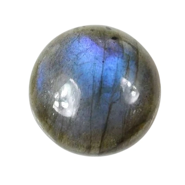 Natural Labradorite Round - Polished Palm Stone - Healing Crystals - Certified Natural Labradorite Gemstone - 86 Carat, Round