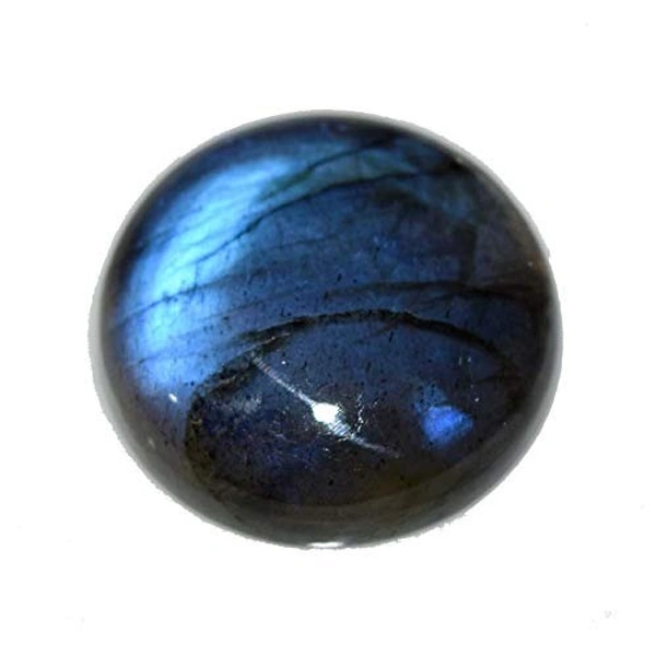 Natural Labradorite Round - Polished Palm Stone - Healing Crystals - Certified Natural Labradorite Gemstone - 86 Carat, Round